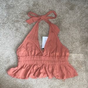 Burnt orange halter top. Size L